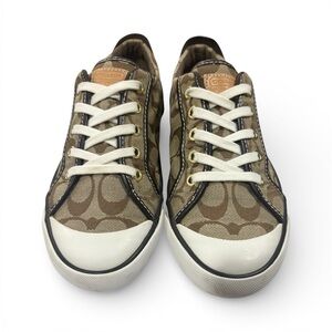 Coach Signature Brown and Tan Sneakers